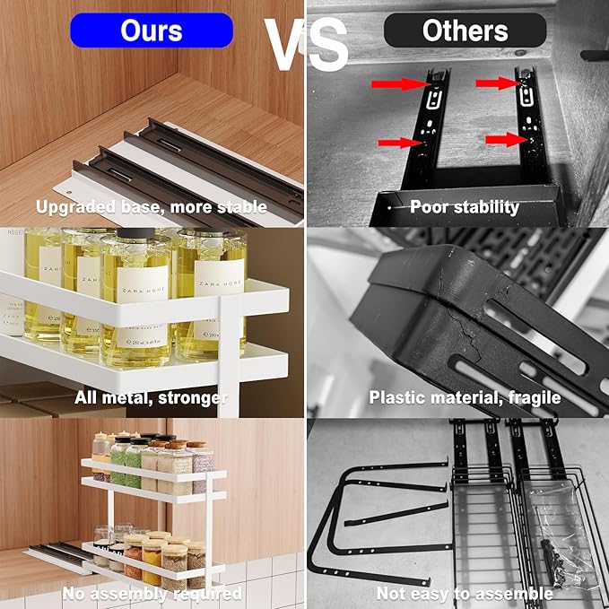 2 Pack Pull Out Spice Rack Organizer - Image 5