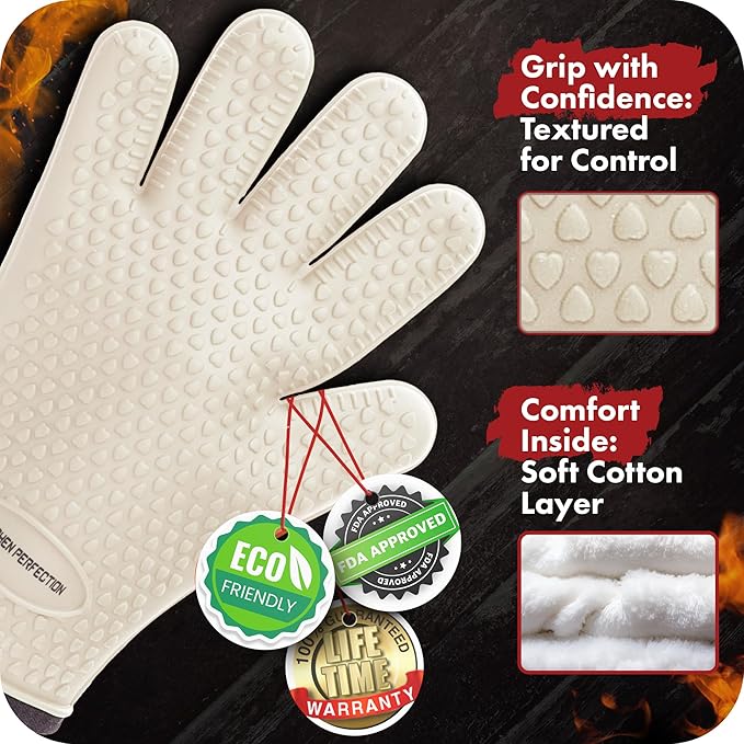 KITCHEN PERFECTION Silicone Smoker Oven Gloves - Image 2