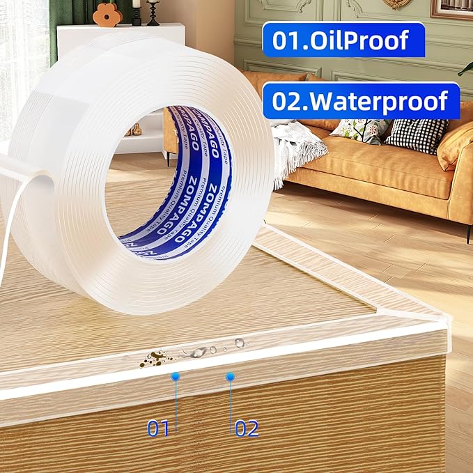 Clear Soft Corner Protectors for Furniture Strip, 2in x9.84FT, 2 Rolls - Image 6