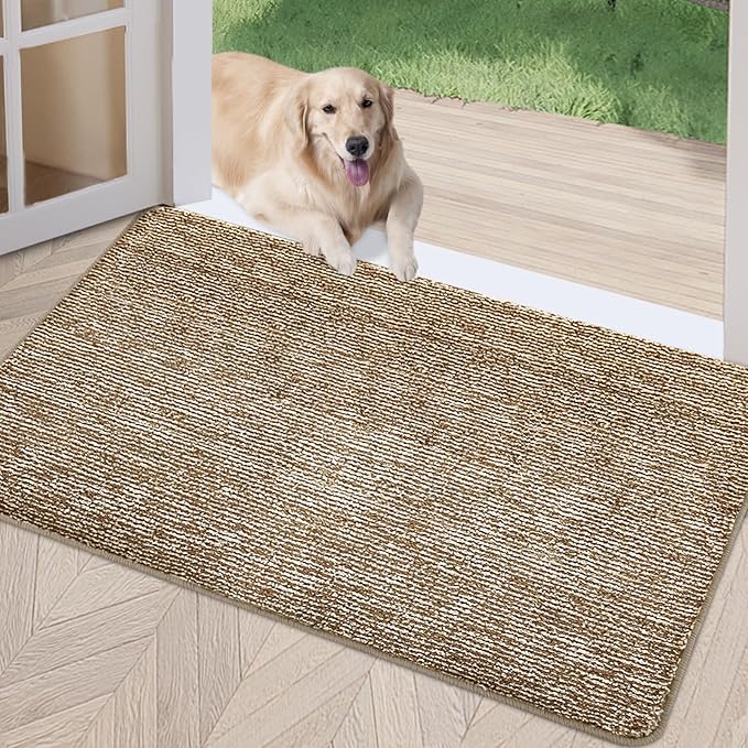REFETONE Indoor Doormat, Front Door Mat 32"x40" Absorbent Rubber Backing Non by Refetone