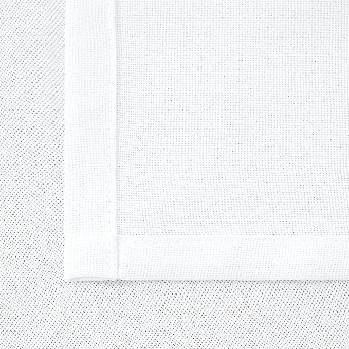 YoungsTex White Linen Semi Sheer Curtains 72 Inch Length 2 Panels - Image 8