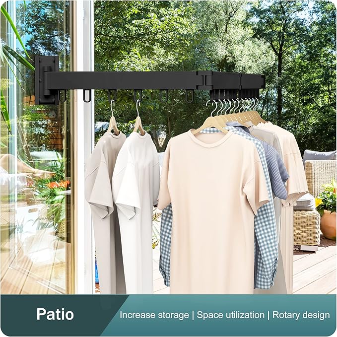 Clothes Drying Rack, Laundry Drying Rack, Clothes Rack Wall Mount, Wall Mounted - Image 6