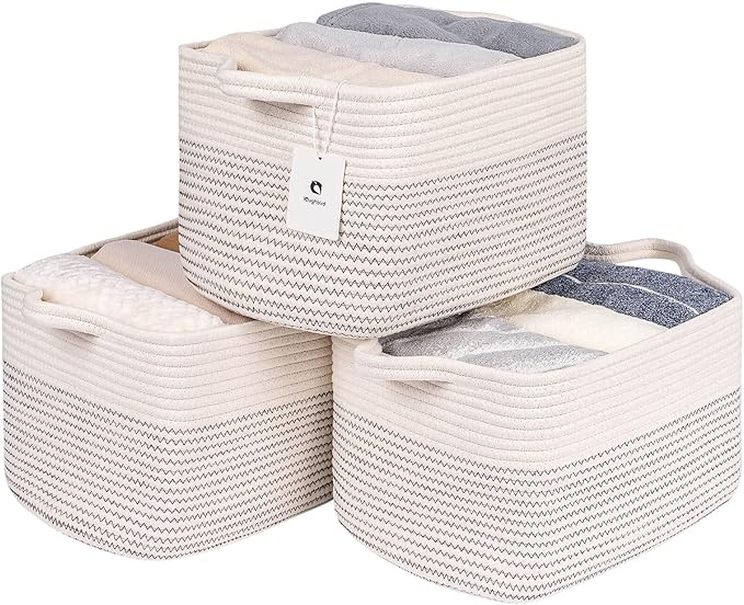 Medium and Large Woven Basket//With Handle, Used by Laughbird