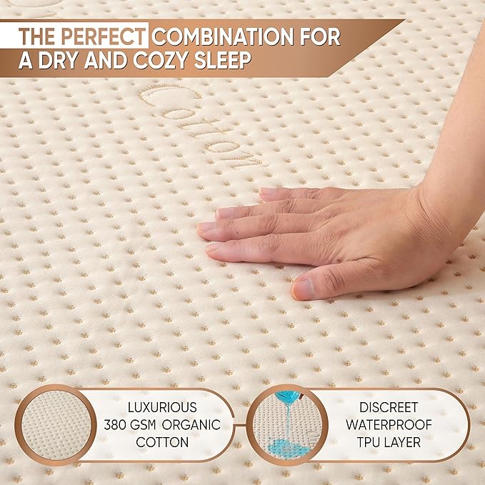 Luxury Waterproof Organic Mattress Protector Twin XL - Image 2