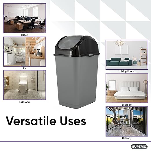 Superio Small 2.5 Gallon Plastic Trash Can - Image 5