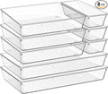 8-Pack Clear Plastic Drawer Organizer Trays – Large Dividers by Unknown