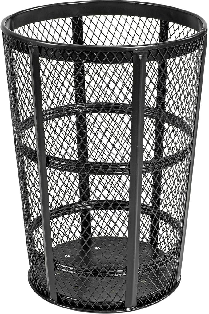 Global Industrial Outdoor Metal Trash Container Black, 48 Gallon by GlobalIndustrial
