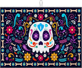 Sugar Skull Dish Drying Mat for Kitchen Counter Microfiber Absorbent Dish Day by VisittheDuibelproduct