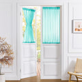 Tollpiz Short Sheer Door Curtains Closet Linen Textured Curtains Sheer Doorway by Tollpiz