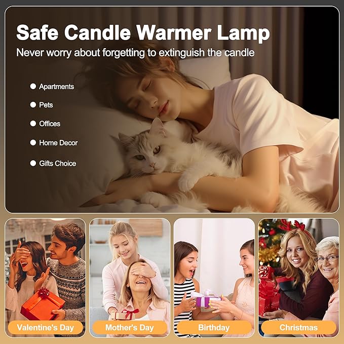 Candle Warmer Lamp with Timer Dimmable, Birthday Gifts - Image 4