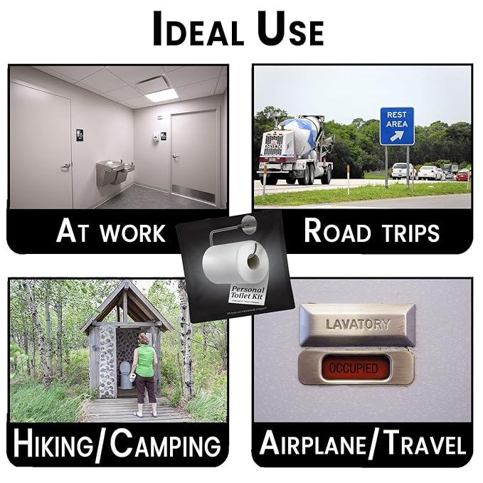 Personal Toilet Kit To Go – 10 Pack | Disposable Public Restroom Kit | - Image 3