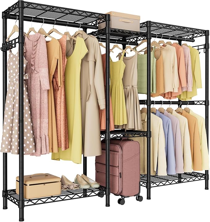 Heavy Duty Garment Rack Large Clothes Rack, Freestanding Closet Portable by Golpart