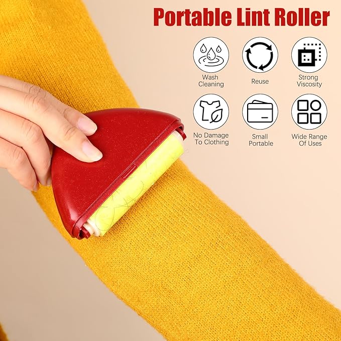 Good Life Lint Roller, Reusable Mini Lint Roller Pet Hair Remover, Portable - Image 2
