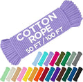 TECEUM Cotton Rope 3/16” – 50 FT – Strong All-Purpose Braided Rope – Natural by TECEUM
