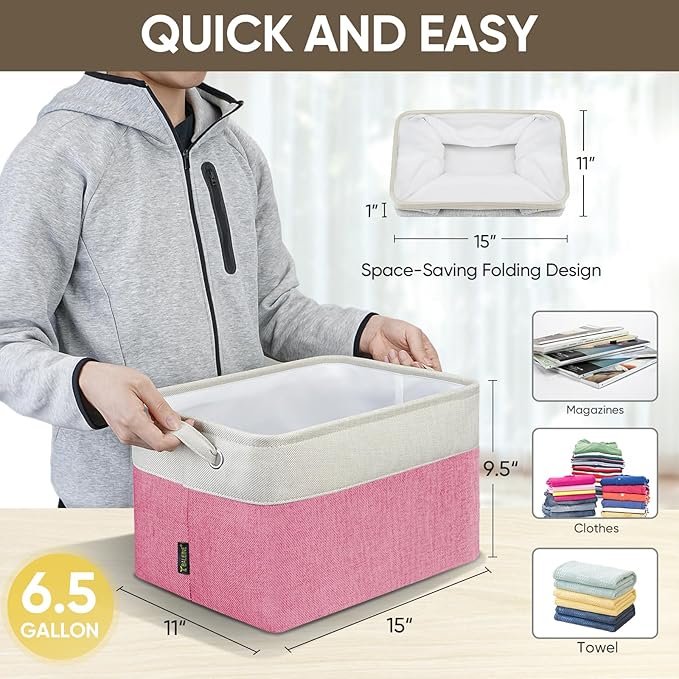 BALEINE 2 Pack Fabric Storage Bins - Image 7