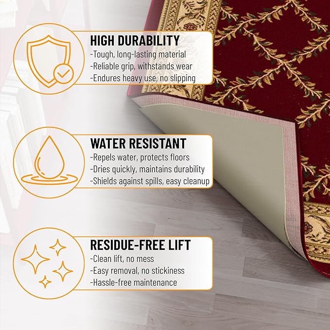 Ottomanson 5' x 8' Non-Slip Rug Pad Gripper 1/4 Inch Thick Dual Surface Felt + - Image 7