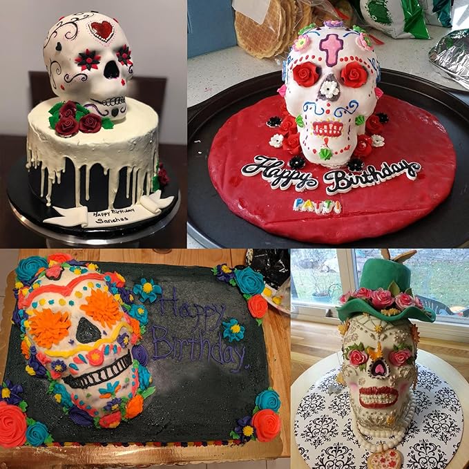 JETKONG Extra Large Silicone Skull Cake Mold Haunted Skull Baking Cake Pan - Image 6