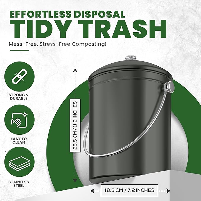 Utopia Kitchen Compost Bin for Kitchen Countertop, 1.3 Gallon Compost Bucket - Image 3
