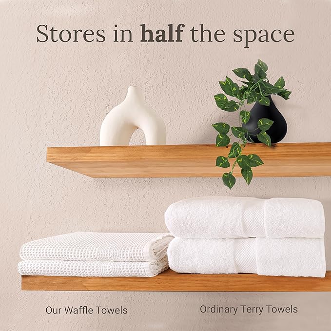 GILDEN TREE Waffle Hand Towels for Bathroom Quick Dry Towel Super Absorbent - Image 5