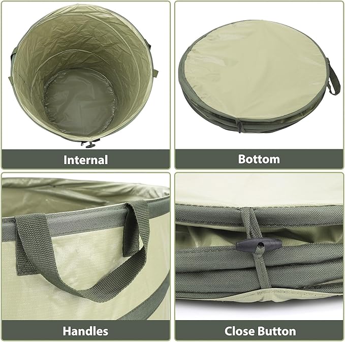 YUDI & GARDEN 45 Gallon Collapsible Garden Bag｜Collapsible Trash Can｜Camping - Image 4