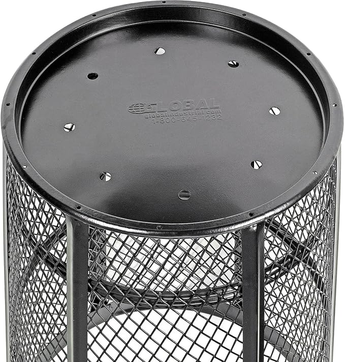 Global Industrial Outdoor Metal Trash Container Black, 48 Gallon - Image 9