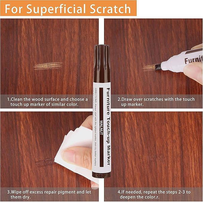 Furniture Markers Touch Up, Lifreer 21 Pcs Wood Filler Floor Scratch Repair Kits - Image 7