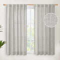 YoungsTex Light Grey Linen Curtains 45 Inch Length by YoungsTex