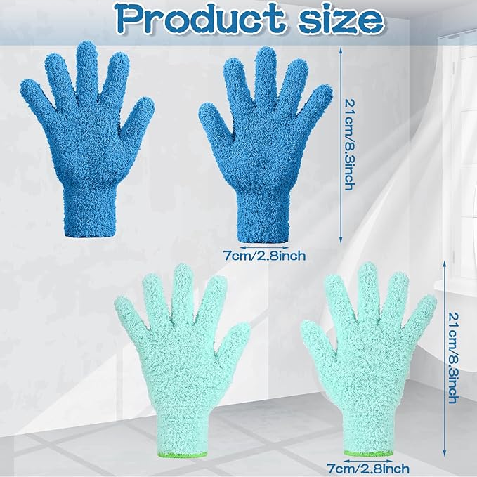 6 Pcs Microfiber Dusting Mitt Gloves Microfiber Washable Dusting Gloves Car - Image 2