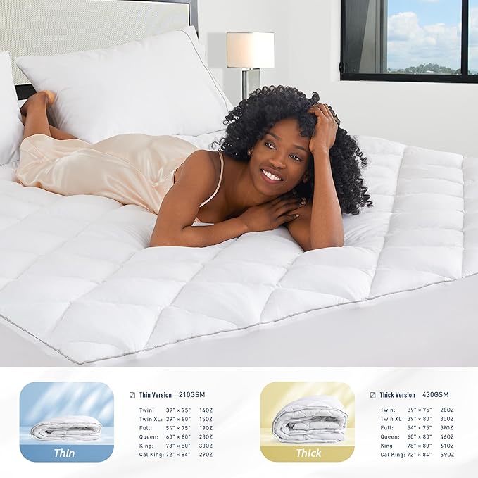 Sunflower King Mattress Pad, Hypoallergenic Cotton Mattress Cover, 18-22" Extra - Image 7