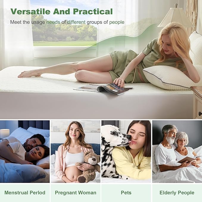 Waterproof Mattress Protector, California King Size Mattress Pad Fitted 6"-18" - Image 6