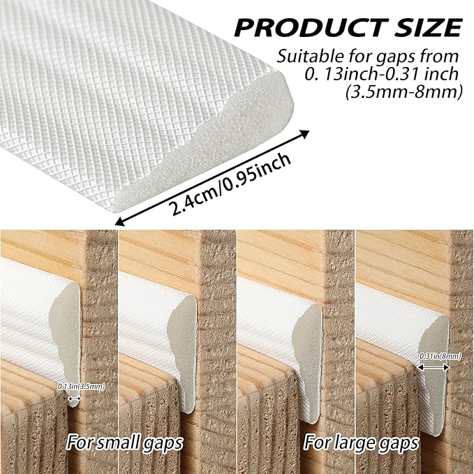 QDiShi 118" Wedge-Shape Weather Stripping Door Seal Weatherproof Foam Seals - Image 5