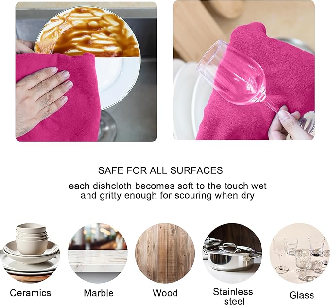 kimteny 13x28 Inches Kitchen Cloth Dish Towels, 400 GSM Premium Dishcloths - Image 3