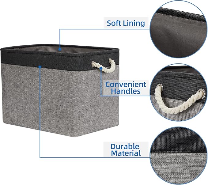 Temary Large Storage Baskets 2 Pack Cloth Basket - Image 3