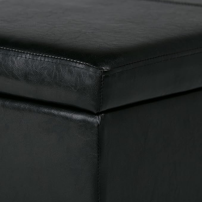 SIMPLIHOME Avalon 48 inch Wide Contemporary Rectangle Storage Ottoman Bench in - Image 9