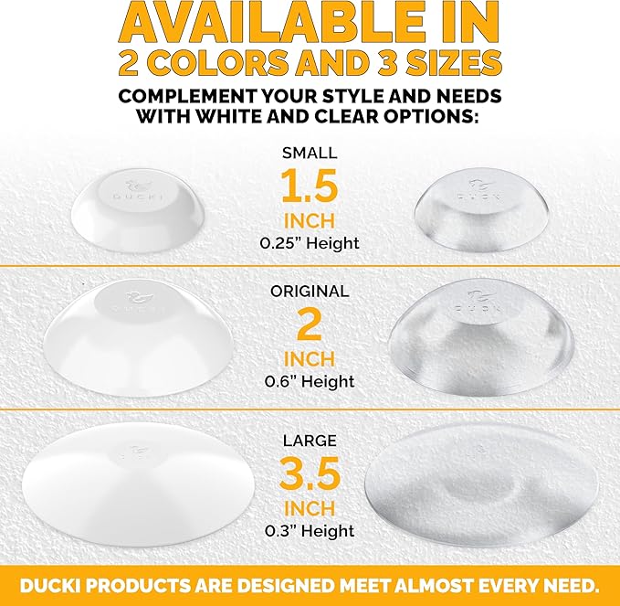Ducki Wall Protectors -4 Pack White- Self Adhesive, Reusable Solution - Image 6