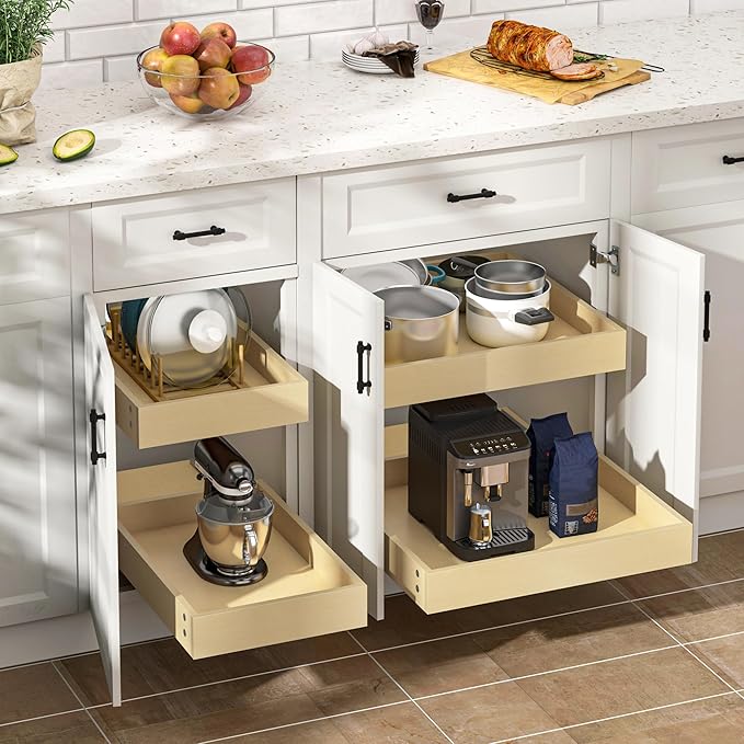 WelFurGeer Soft Close Pull Out Cabinet Organizer, Space-Saving Cabinet Organizer - Image 2