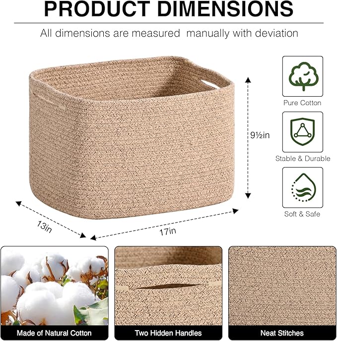 Woven Cotton Rope Storage Basket - Image 2