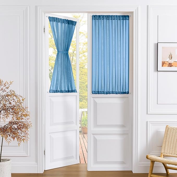 Tollpiz Sheer Curtains Closet Linen Textured Curtain Sheers Doorway Light by Tollpiz