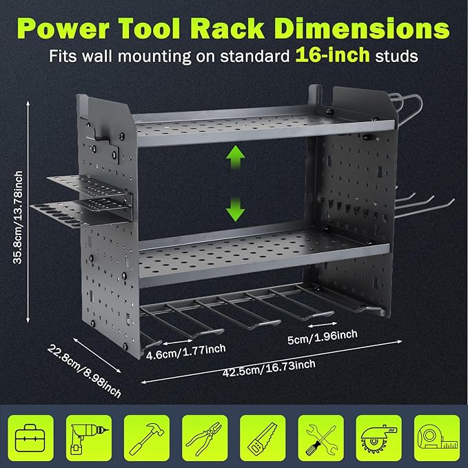 Wall Mount for EGO-Compatible Tools – 3-Layer Adjustable Garage Organizer - Image 2