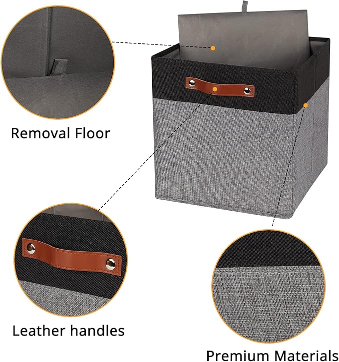 DULLEMELO 12x12 Storage Cubes, Collapsible Sturdy Cube Storage Bins - Image 2