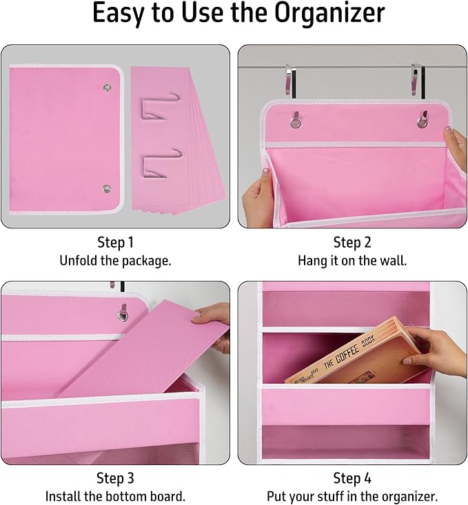 Over Door Organizer with 5 Large Pockets, Heavy Duty Hanging Organizer Storage - Image 5