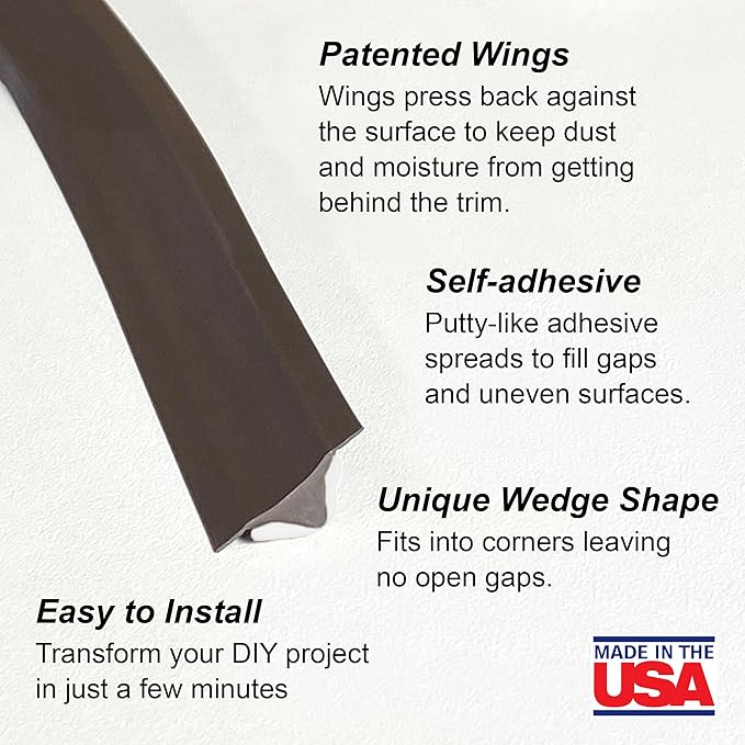 InstaTrim Bronze New & Improved Caulk Trim, 3/4" by 10 ft, Water-Resistant - Image 2