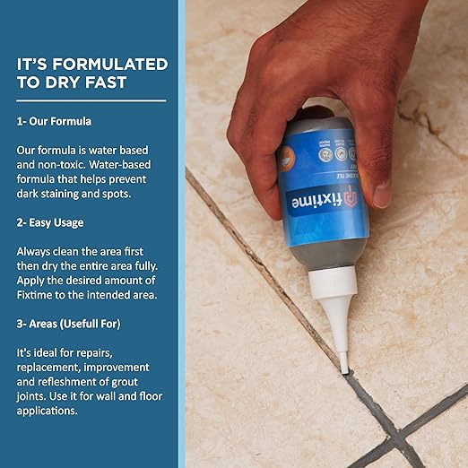 Silicone Tile Repair Kit – Premixed Fast-Drying Gray Caulk, and Sealer - Image 3