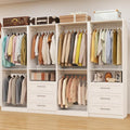 Closet System with 4 Sets, 8FT Closet Organizer Systems with 6 Wooden Drawers & by Dooloric