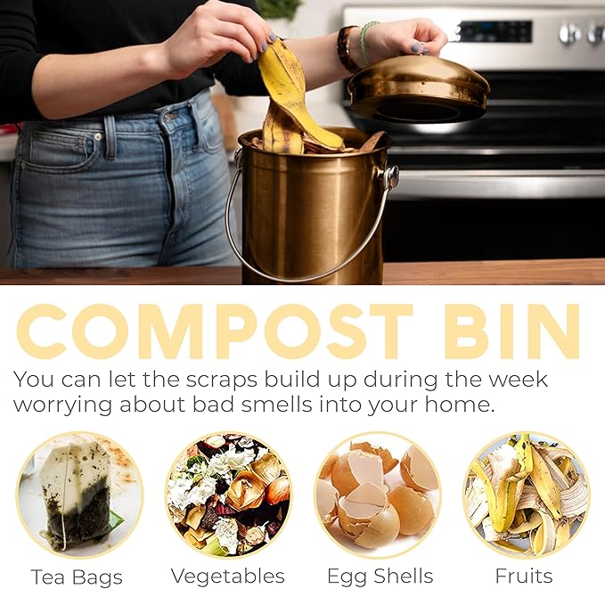 EPICA Countertop Compost Bin Kitchen | 1.3 Gallon | Odorless Composting Bin - Image 7
