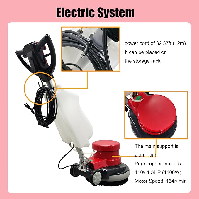 Floor Scrubber Buffer Heavy Duty Polisher Machine Polished Waxed Refurbished - Image 5