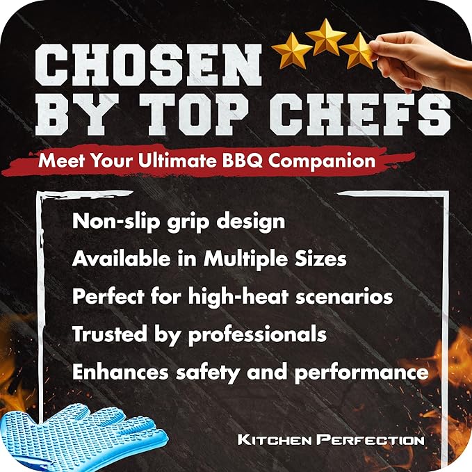 KITCHEN PERFECTION Silicone Smoker Oven Gloves-Extreme HeatResistant BBQ - Image 8