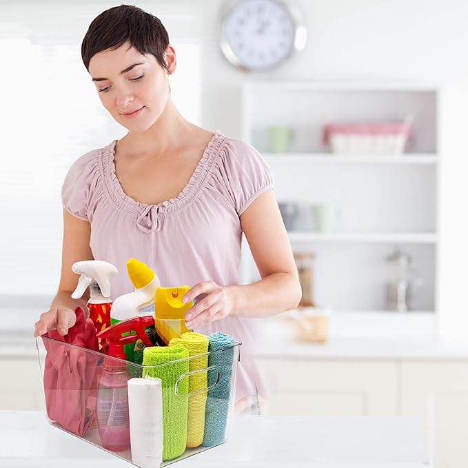 Clear Plastic Storage Bins, Laundry Room, Freezer Organizer Plastic Storage - Image 4