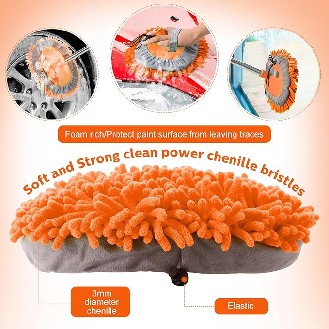 Layhit 5 Pcs Car Wash Mitt Set, Brush Not Included, Microfiber Mitt Cleaning - Image 3
