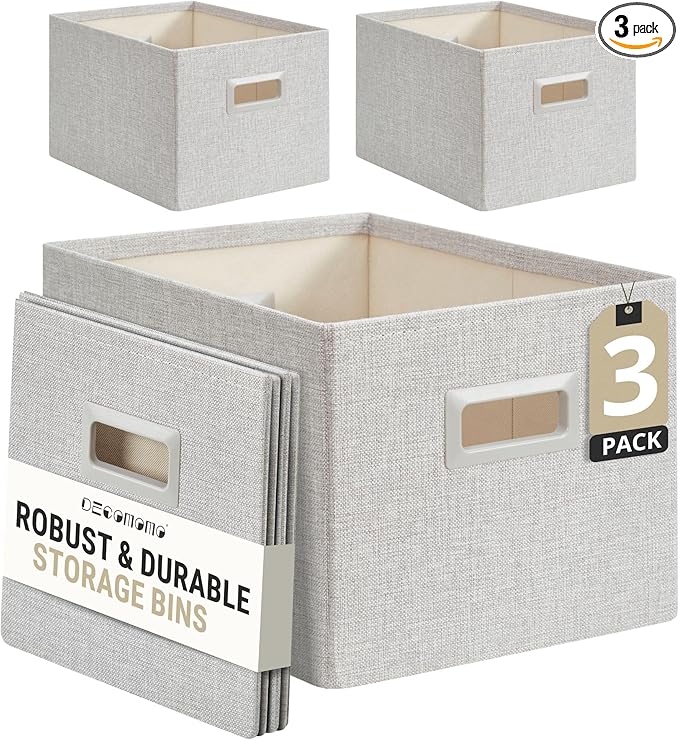 DECOMOMO Storage Bins for Shelves Robust Fabric Closet Bins for Shelves Toy by DECOMOMO